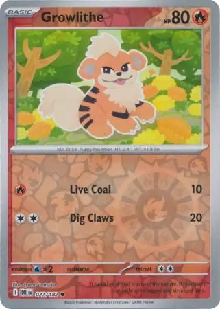 Destined Rivals Growlithe #27/182 reverse holo